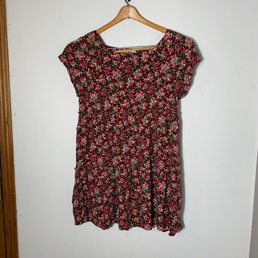 Womens Natural Life Pink Floral Mini Dress Size XS/S EUC!